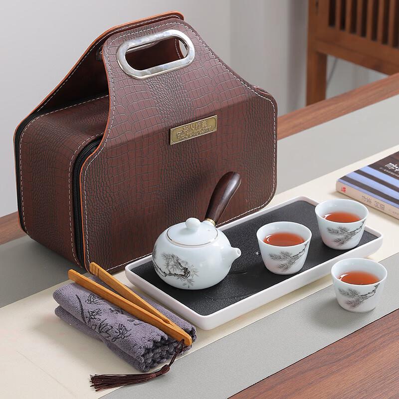 

Chaxun Celadon Mutton Fat Jade 5-Piece Travel Tea Set