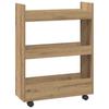 Narrow Storage Trolley 3 Tier Artisan Oak Wood Composite
