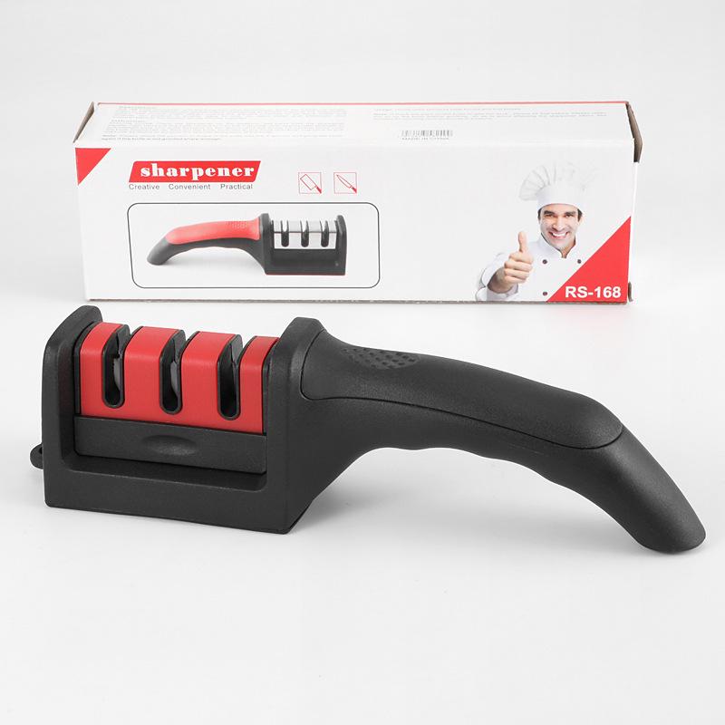 4-Stage Household Knife Sharpener: Ceramic & Diamond Wheel