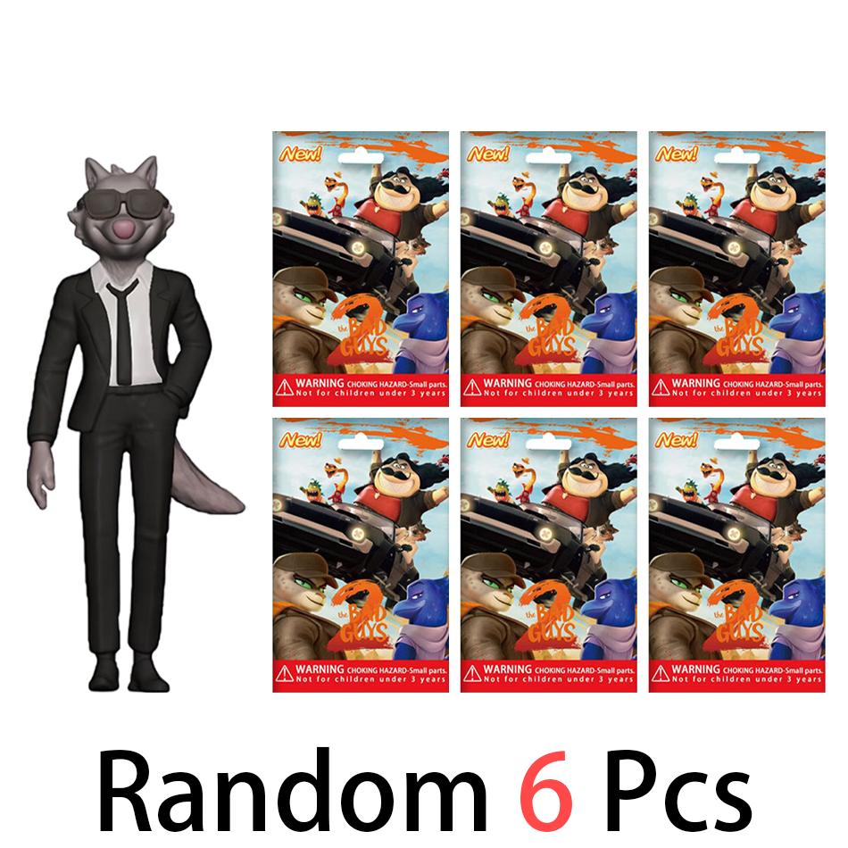24Pcs Bag The Bad Guys Alliance Handmade Big Bad Wolf Greedy Snake Cartoon Anime Peripheral Doll Gift