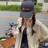 Korean Street Retro Letter Embroidered Baseball Hat Men's Curved Brim Face Shape Baseball Cap Outdoor Sun Protection