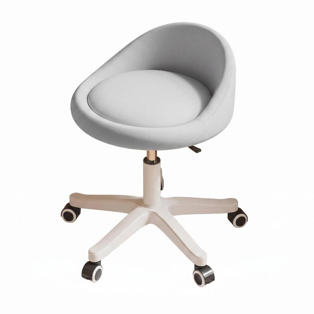 Adjustable Dressing Chair Five-Point Base Rolling Curved Backrest