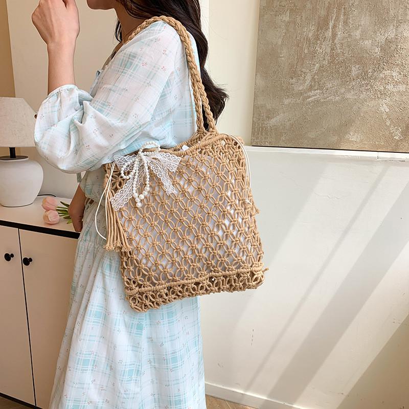 IELGY Shoulder Woven Tote Bag Beach Bag