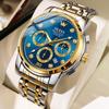 Iqiyi Men S Analog Quartz Watch caSual Blue Waterproof Metal Band 2889g Jl