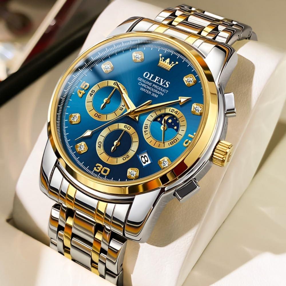 Iqiyi Men S Analog Quartz Watch caSual Blue Waterproof Metal Band 2889g Jl