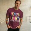 New Arrival Jesus Is The Light Of The World John 812 Christian T Shirt For Unisex Wounisex Cotton Tee Shirt Short Sleeve Clothes