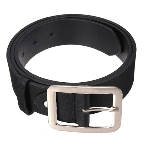 

Мужской стильный повседневный пояс из искусственной кожи с пряжкой на талии, деловой ремень чёрный