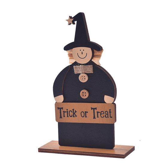 Halloween Wooden Ghost Sign Cute Ghost Witch Pumpkin Tiered Tray Decoration for Home Shelf Mantel Tabletop Windowsill Decor