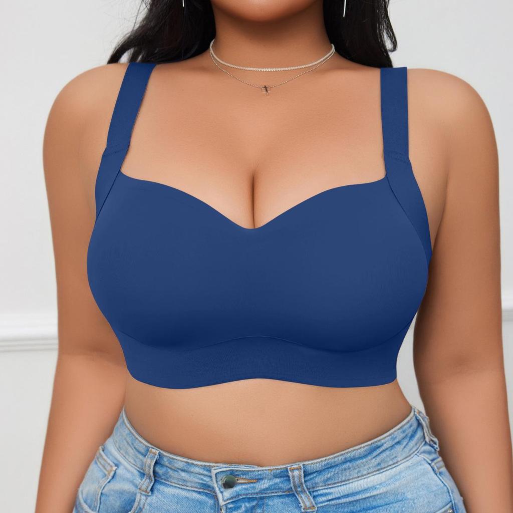 Plus Size Women's Seamless Breathable Push-Up Sports Bra with Supportive Beautiful Back Design