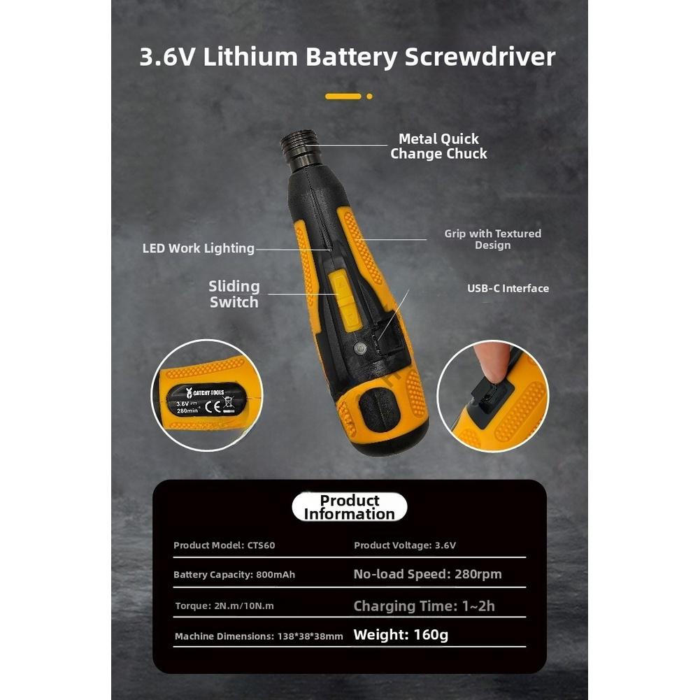 2025 3.6V Lithium Cordless Electric Screwdriver Kit With 26 Pieces, LED Work Light, Ergonomic Grip For DIY Projects