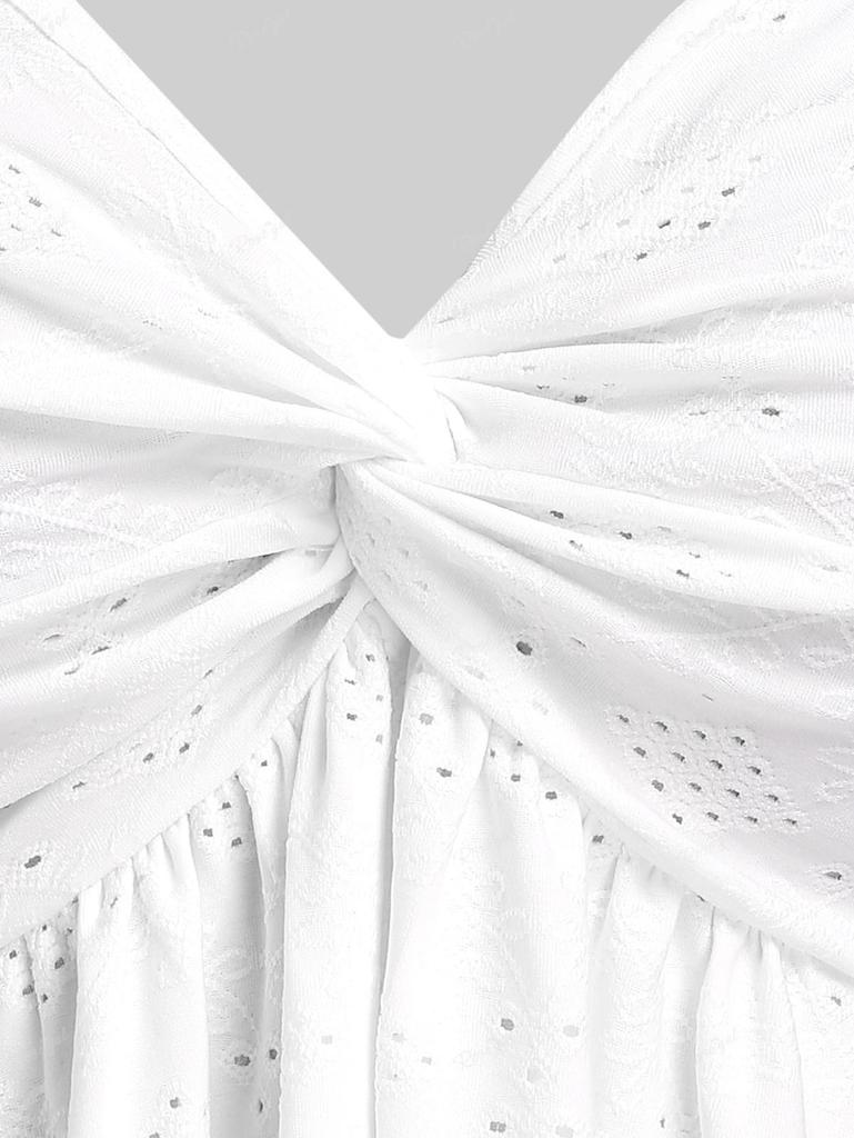 Síťové tričko s vlnitými rukávy Rosegal Plus size a Twist Broderie Anglaise Kapesník Top Set