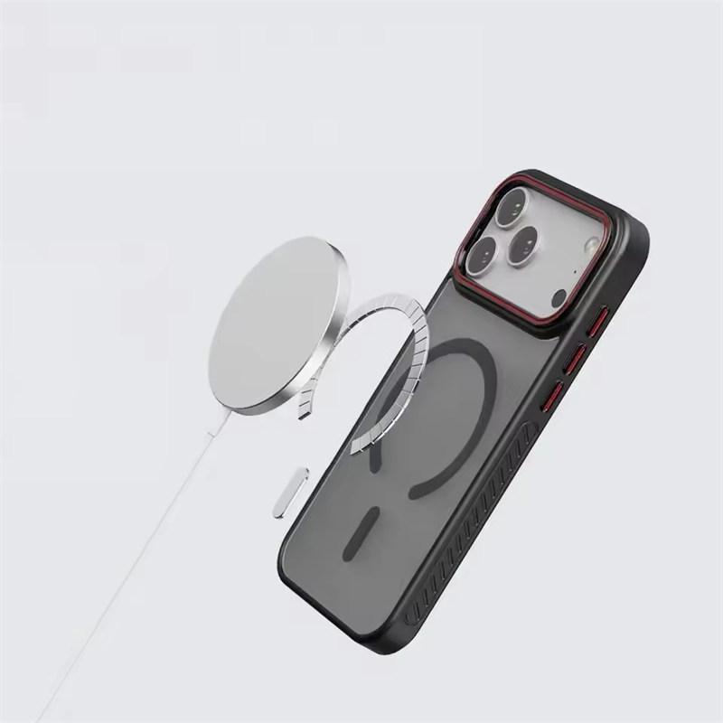 Frosted Matte Translucent Magnetic Phone Case For 17 Air 17 16 15 14 13 Pro Max For Magsafe Wireless Charge Shockproof Cover