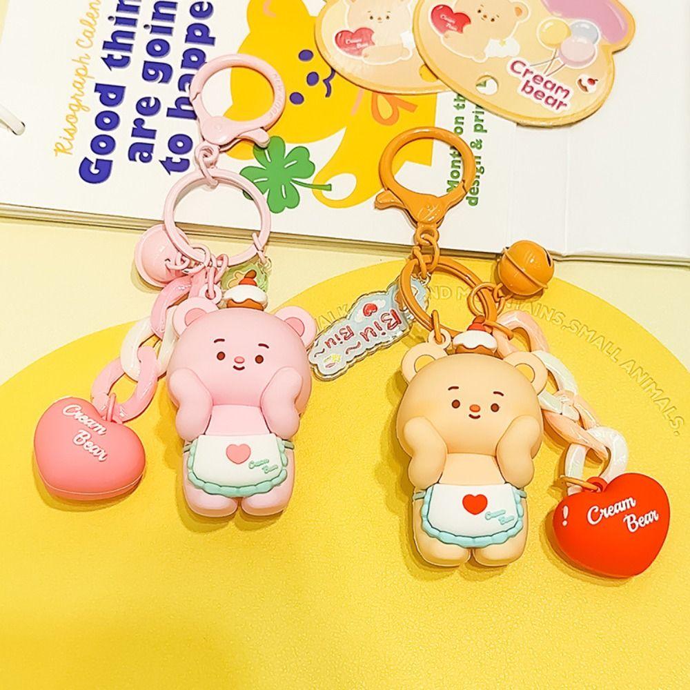 

Cartoon Dolls Pendant PVC Bag Charms New Butter Bear Keychain