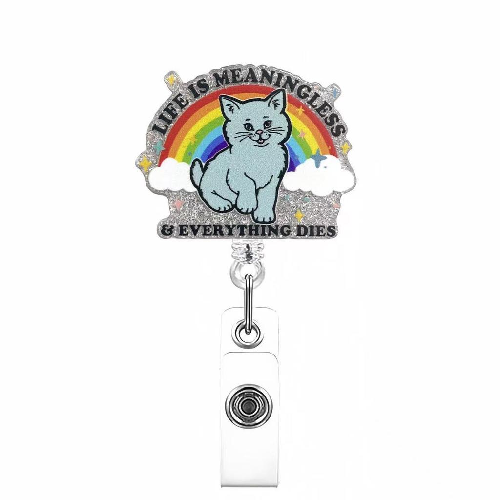 Unisex ID Name Cards Holders Retractable Badge Reel Cartoon Hospital Medical Icons Lovely Nurse Doctor Clip Brooches Keychains