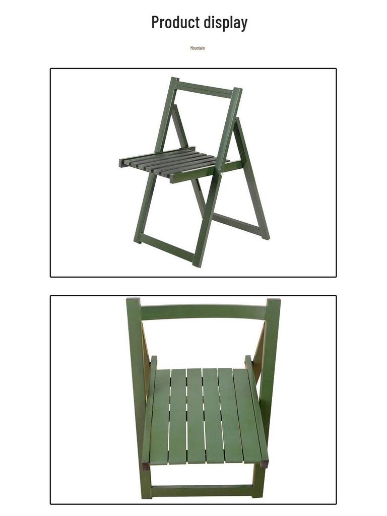 Folding Chair with Backrest: Wooden Slats, Steel Frame for Camping, Training, Meetings, Disaster Relief, and Outdoor Leisure