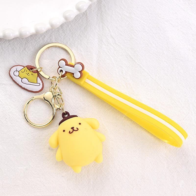 Søtt Sanrio Tegneserie Nøkkelring: Kuromi & Cinnamoroll Plysj Veskeanheng