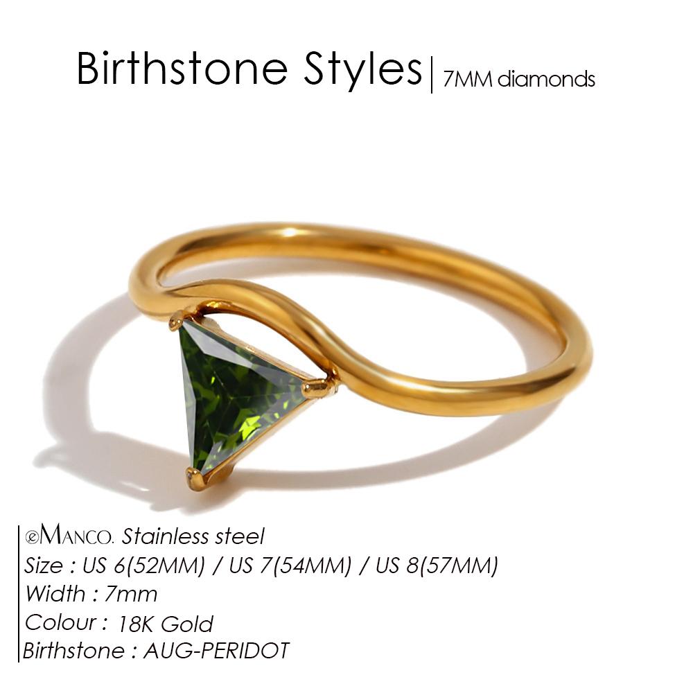 EMANCO Stainless Steel Birthstone Ring for Woman Simple Style Ring Festival Party Fashion Jewelry Dropshipping 48-Hour Shipping