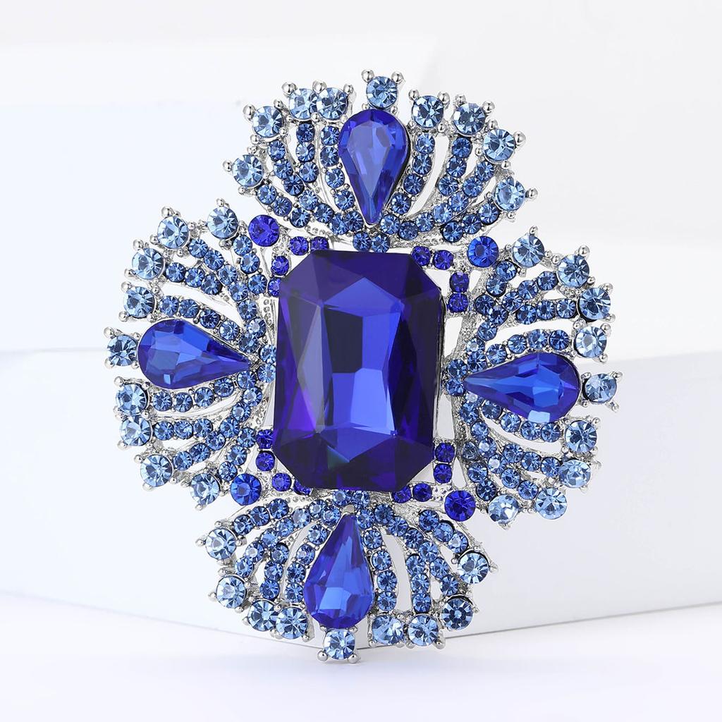 Crystal Brooch for Women Unisex Rhinestone Flower Pins Banquet Party Gifts Jewelry Accessories