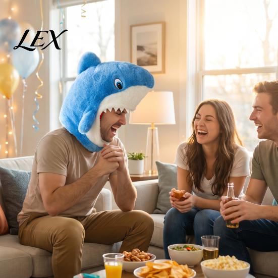 Versatile Plush Headgear for Carnival Shark Hat Mask Adults/Kids, Funny Headgear, Adjustable Costume Hood Halloween Theme Parties Photo Prop