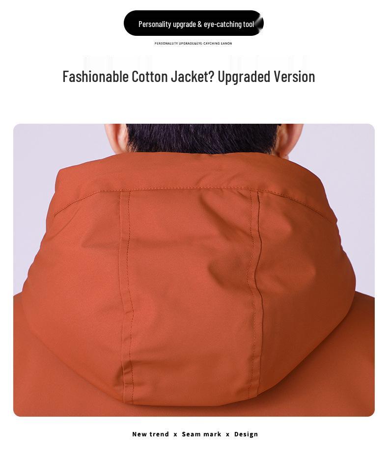 Men's Trendy Hooded Winter Jacket - Thick, Warm, Cotton-Padded Coat