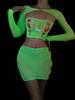 Bodystocking Glowing In The Dark Mesh Lingerie Set Attractive Ladies