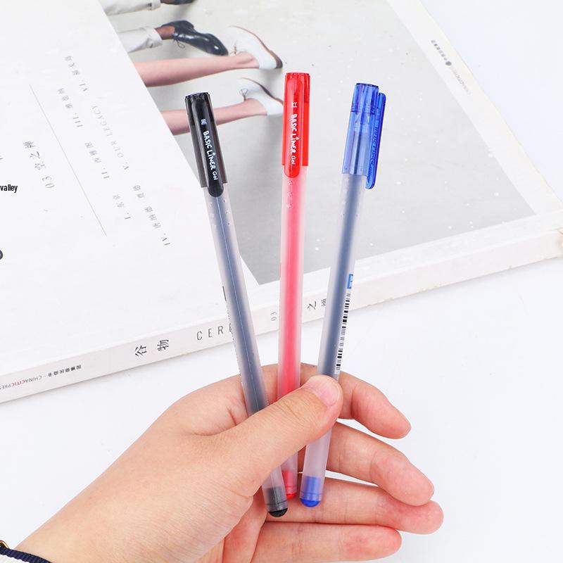 Hobby Stationery Gel Pen 8761 - 0.5mm Tip, Black/Blue/Red Ink, Cap-Off Signature & Study Pen