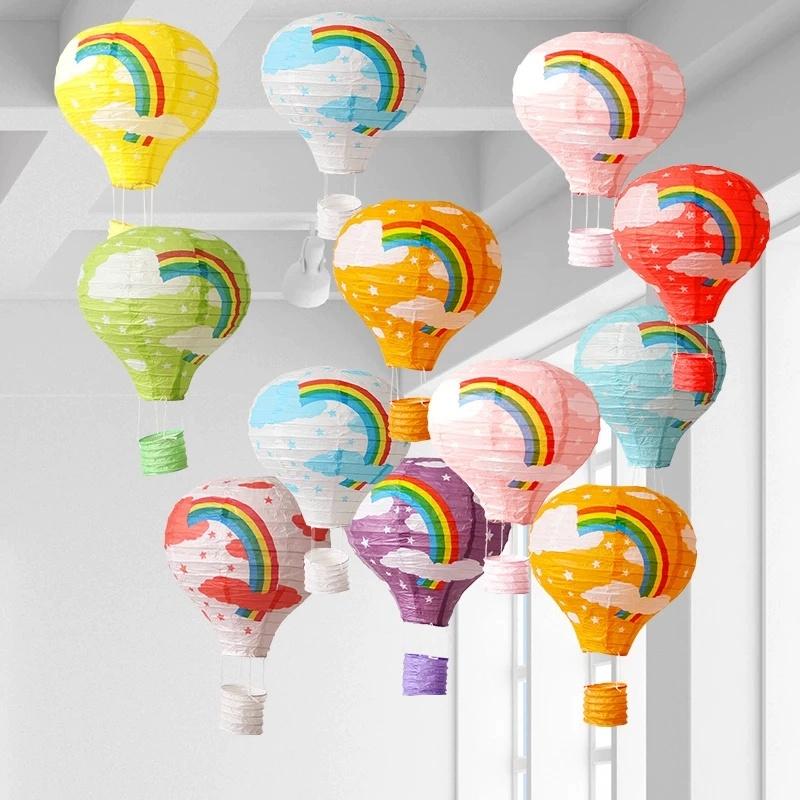 New 12inch Hot Air Balloon Paper Lantern Chinese Hanging Lantern Lamp Birthday Party Wedding Decor Lanterns Baby Showers