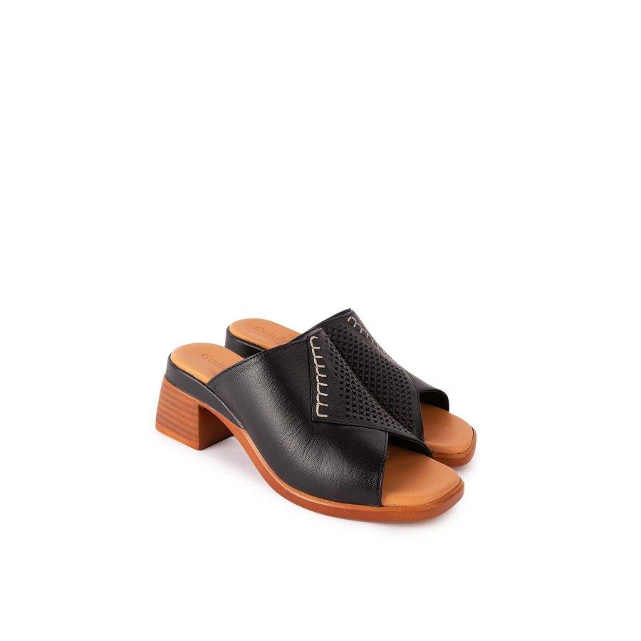 Women's Genuine Leather Heeled Clogs