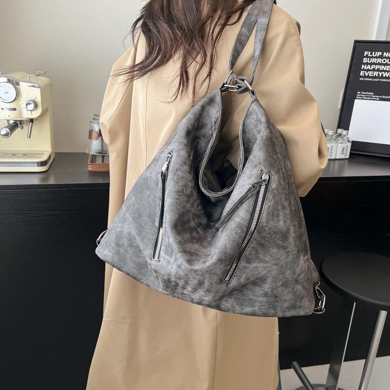 

Ретро-рюкзак Wasteland Wind для женщин, осень и зима, новая сумка-тоут, повседневная сумка через плечо большой вместимости чёрный