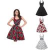 Elegante Vestito da Festa a Pois Vintage Anni '50 stile Halter di Audrey Hepburn