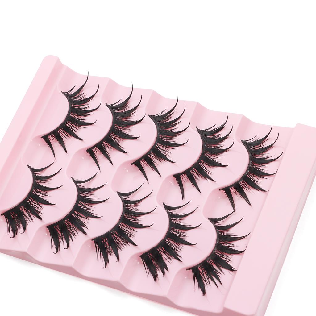 Thick Long Handmade Craft Wispy Fluffy Thai Wet Eyelashes False Eyelashes 3D Faux Mink Eyelashes