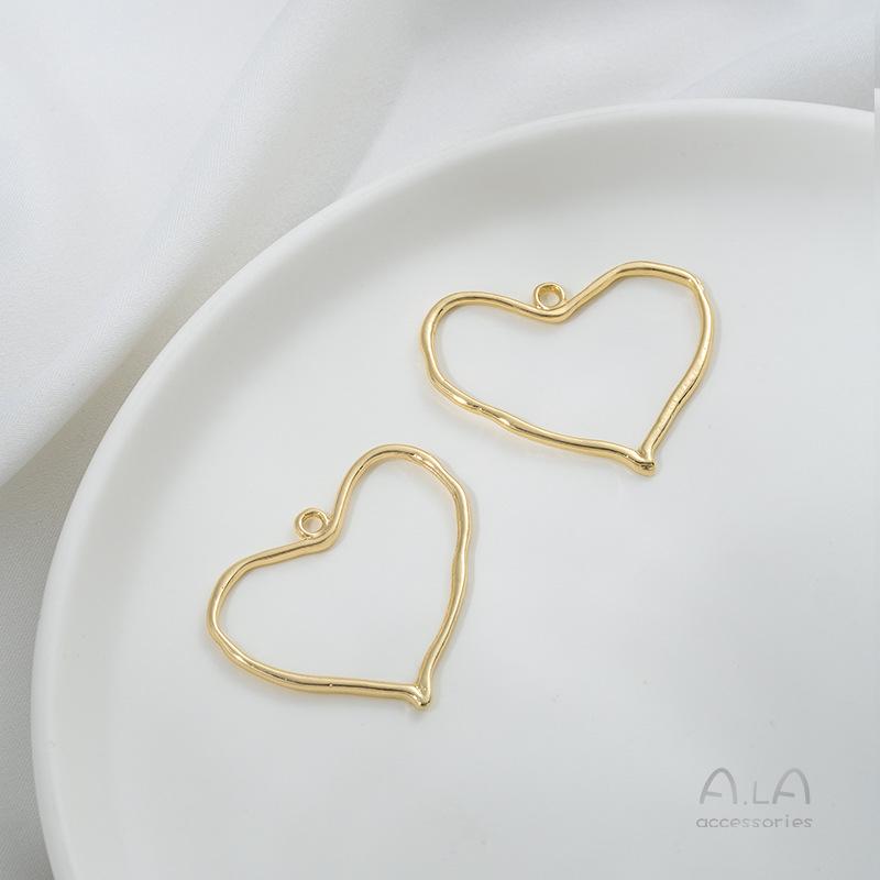 14K Gold-Filled Geometric Pendant: Square, Round, Teardrop, Heart Shapes for DIY Earrings