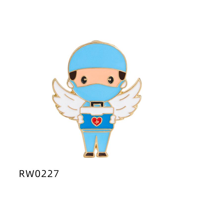 Creative Cartoon Doctor Nurse Medical Brooch Pin Alloy Drip Stethoscope, Medical Series Badge Jewelry