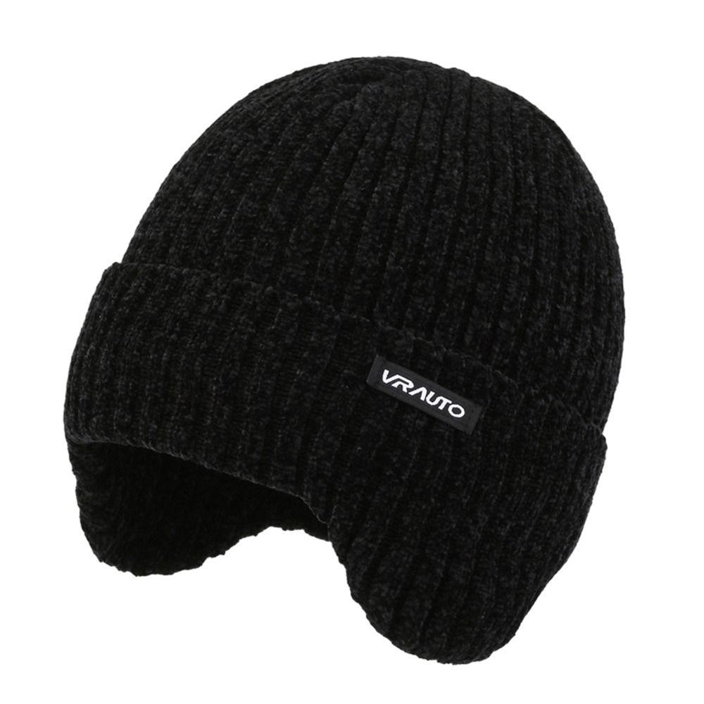 Soft Knitted Hat Windproof Earmuffs Cap Winter Beanies Hat  Outdoor