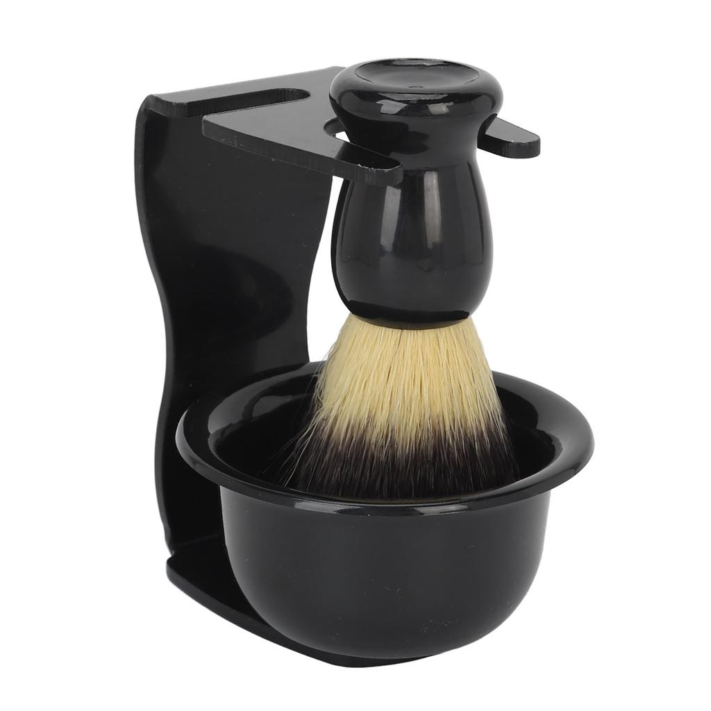 Men Beard Foaming Brush Set Soap Bowl Brush Rack Nylon Hair Beard Grooming Brush Kit