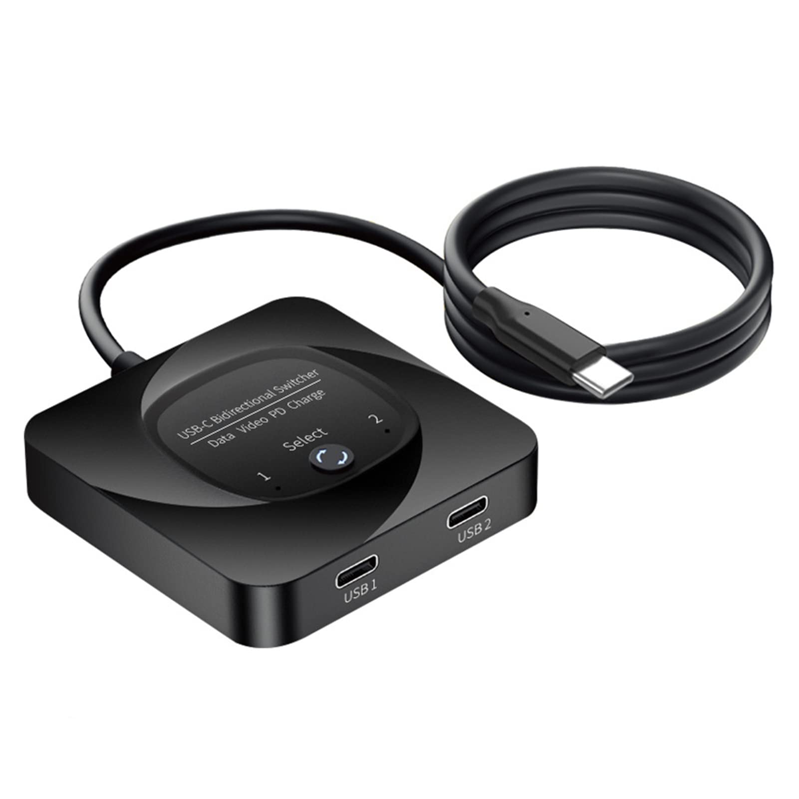 

Vbestlife USB C Перемикач 2 в 1 Вихід 8K 60Hz HD Type C Двонаправлений Перемикач Розгалужувач для Селектора з Індикатором Живлення однією Кнопкою, Монітор, Перемикач,