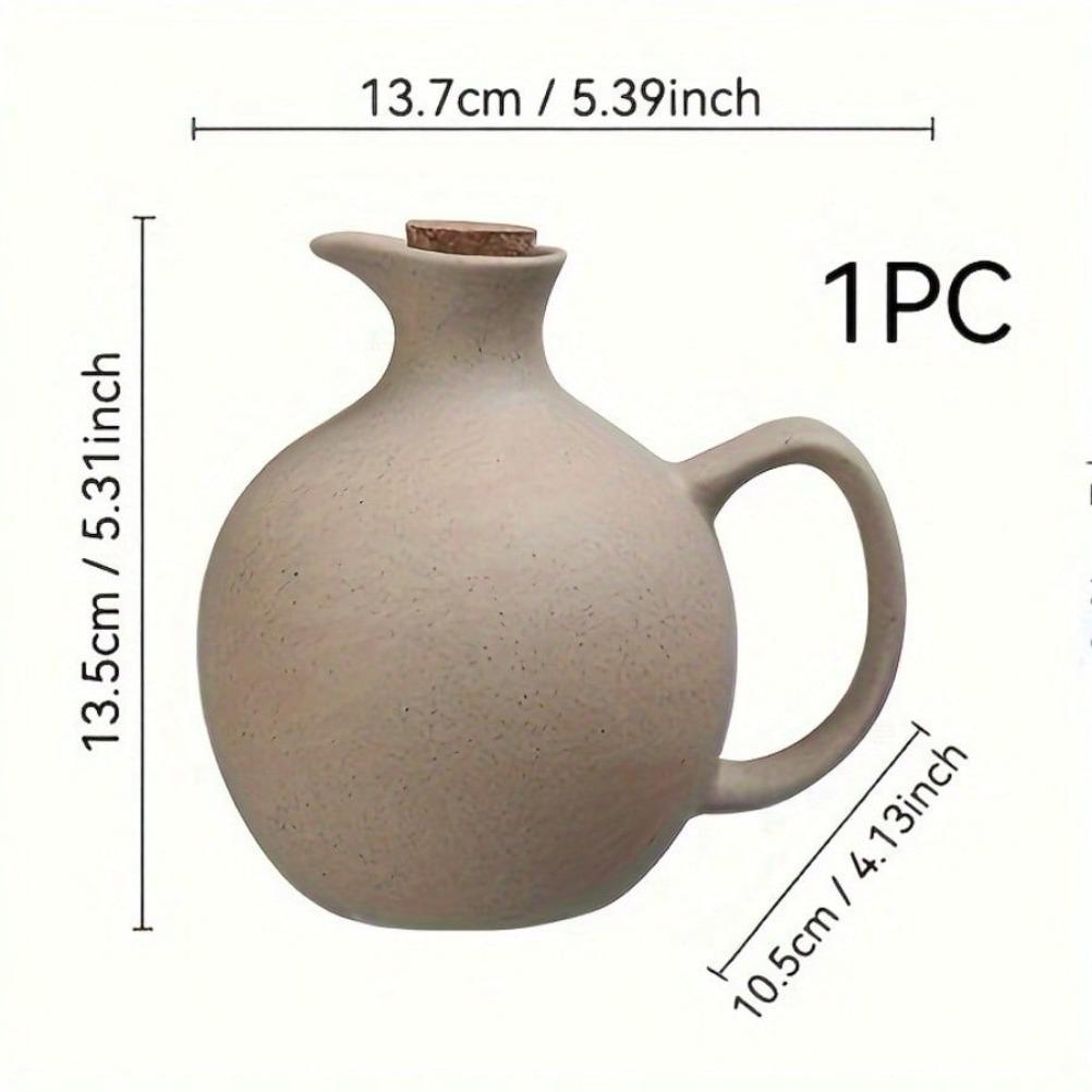 Coarse Pottery Style Large Capacity Oil Bottle Chili Oil Bottle Soy Sauce Olive Oil Storage Container Kitchen Accessories