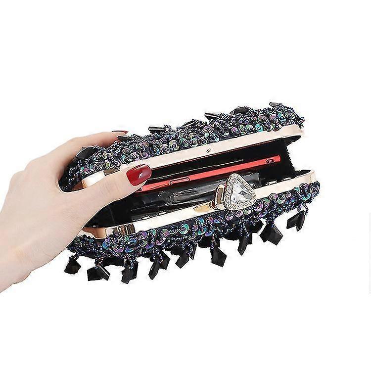 Women Wedding Clutch Rhinestone Bling Sequin Evening Bags Vintage Crystal Beaded Cocktail Party Party Purse
