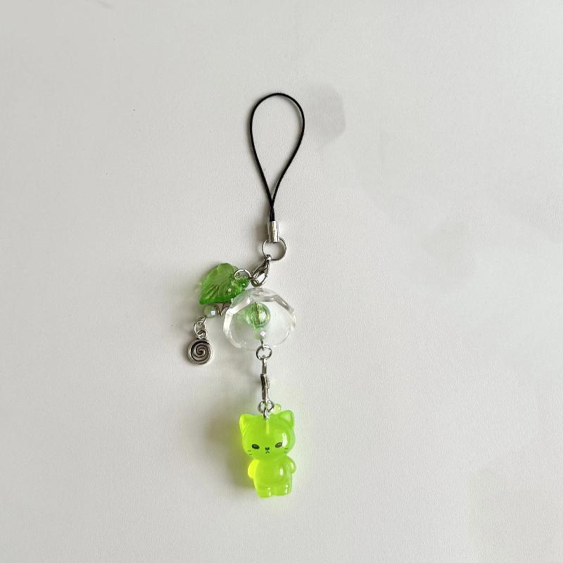 Schattige Lichtgevende Buitenaardse Kat Sleutelhanger Hars Mobiele Telefoon Hanger Tas Bedeltje Rugzakken Portemonnees Hanger Feestcadeau