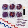 1/6Pcs Independence Day Body Glitter Gel, Patriotic Red White Blue Face Hair Glitter, Waterproof Sparkling Makeup Sequins, 4th of July Accessories