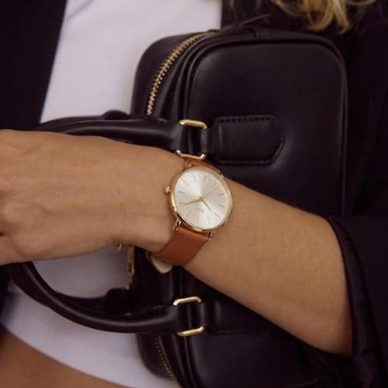 BUREI Womens Watch Analog Japanese Quartz Waterproof Wristwatch Popular Brand 38 mm Large Dial Leather Belt Simple Casual Lightweight Stylish Gift