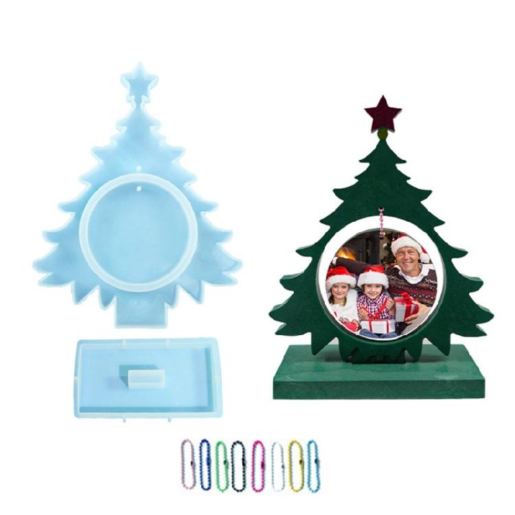 

Уникальная смоляная форма для рождественской елки, персонализированные фоторамки, силиконовая форма, уникальная форма для орнамента фоторамки, сделай сам, ремесло