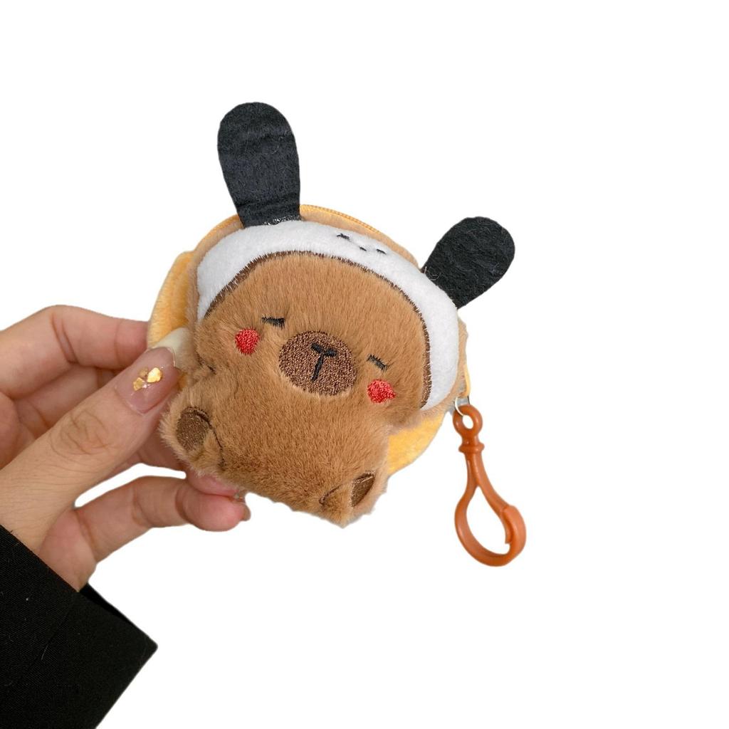 Kawaii Animal Plush Coin Purse for Children Portable Mini Pocket Earphone Key Lipstick Organizer for Girl Protector for AirPod