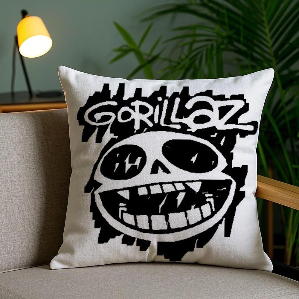 Band Cool G-Gorillaz Cushion Cover Soft Short Plush Double-Sided Printing Home Decor Machine Washable Pillow Case Gift