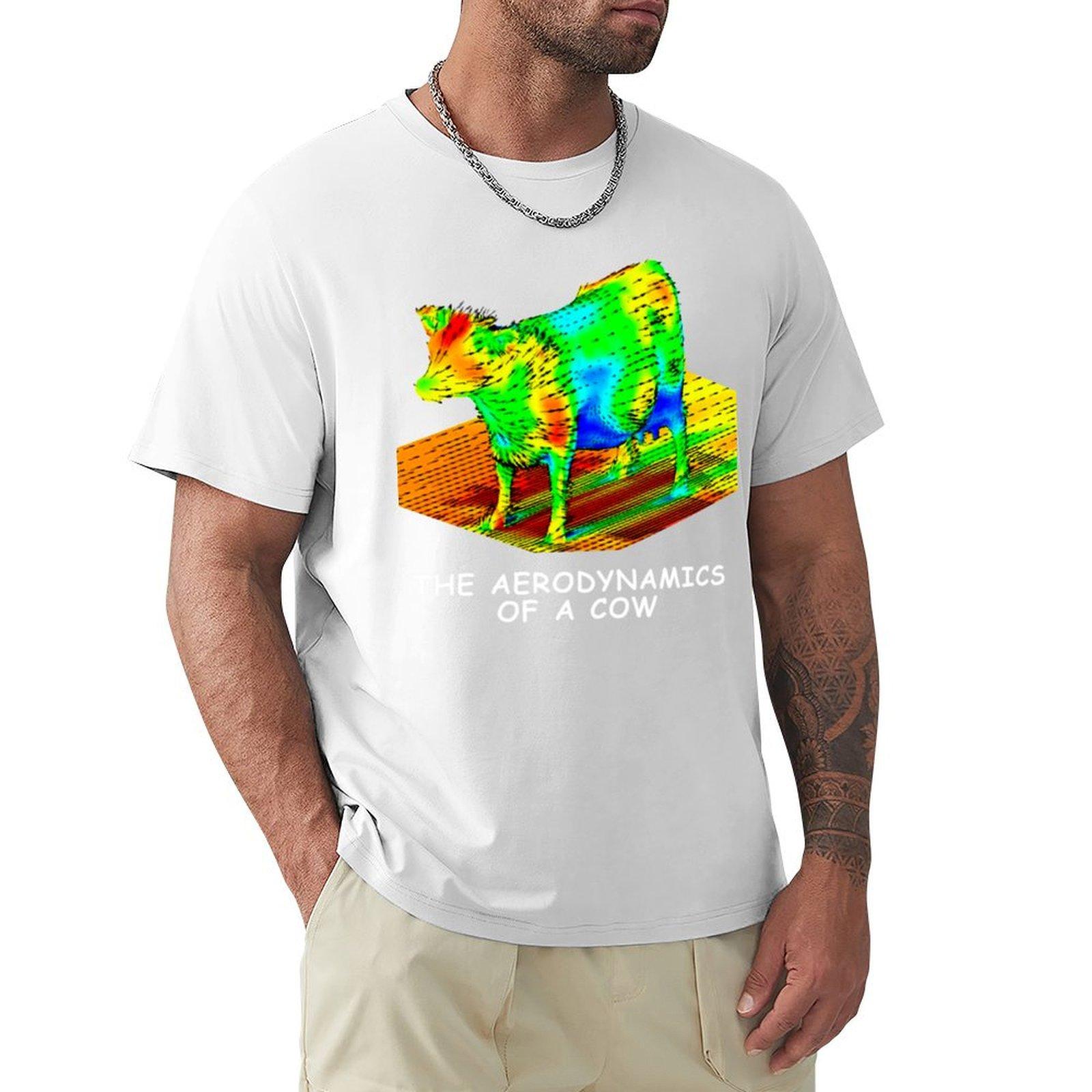 The Aerodynamics of a Cow TShirt tees anime topping street wear mens clothing S