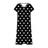 Fashion Women's Summer V-Neck Short Sleeve Vintage Floral Print Beach Dress