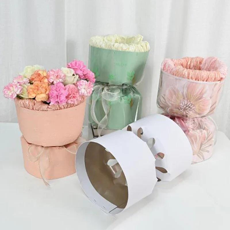 10ks Kulatý Kytice Šablona Kraftový Papír Květiny Růže Balení Vložka Balicí Papír Květinářství Materiály Pomocný Nástroj