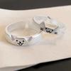 2pcs Adjustable Cute Cats and Dog Cartoon Ring for Women Adjustable Size Friendship Ring Fashion Engagement Jewelry