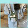 Childrens Cotton Knit Cartoon Frog Crossbody Bag With Inner Card Slot For Daily Use