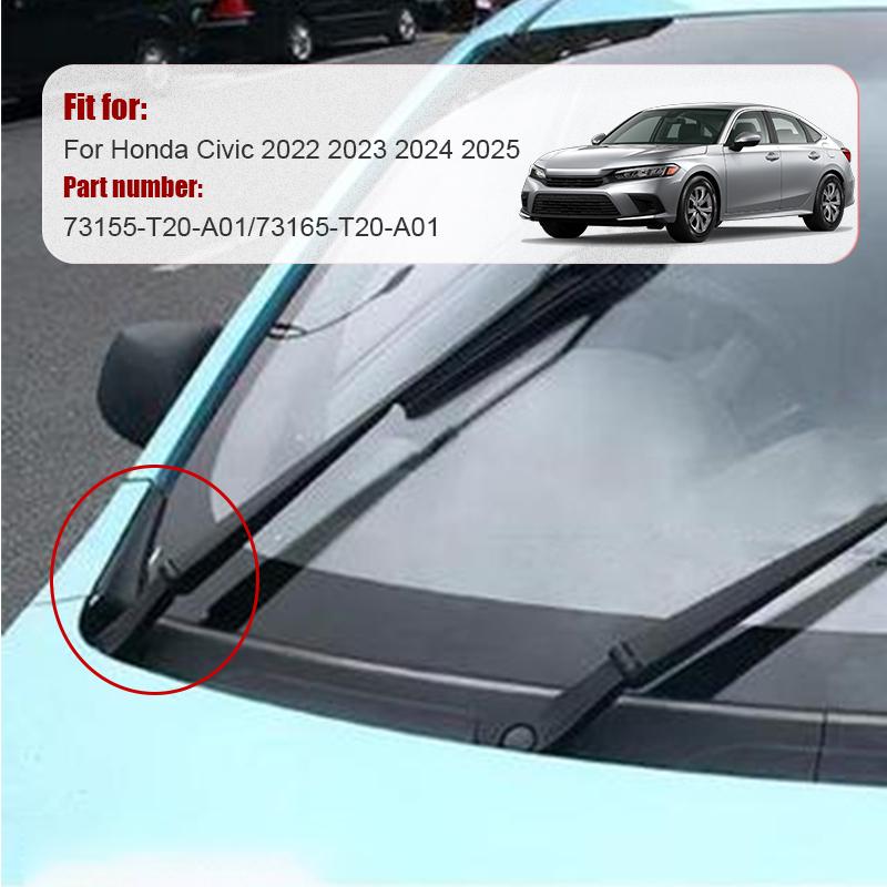 1 Pair Front Windshield Wiper Side Cowl Extension Trim Cover For Honda Civic 2022 2023 2024 2025 73155-T20-A01 73165-T20-A01